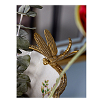 Ваза из фарфора черная с цветочной росписью и бронзовой стрекозой Spring Garden варинант исполнения - 6 | Loft Concept в Сочи