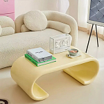 Дизайнерский журнальный стол жёлтый округлой формы Bonyn варинант исполнения - 1 | Loft Concept в Сочи