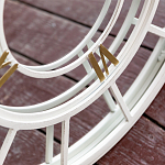 Зеркало настенное в белой металлической раме в виде часов Mirror Tower Clock варинант исполнения - 3 | Loft Concept в Сочи