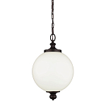 Подвесной светильник с белым стеклянным плафоном в форме шара на цепи Feiss варинант исполнения - 1 | Loft Concept в Сочи