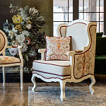 Кресло из массива бука бежевое с растительным орнаментом Raffael Beige Floral Armchair варинант исполнения - 8 | Loft Concept в Сочи