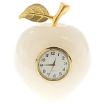 Часы настольные в виде яблока из натурального камня Оникс Stone Clock варинант исполнения - 3 | Loft Concept в Сочи