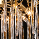 Люстра подвесная золотого цвета с разветвленными ветвями и прозрачными стеклянными подвесками Droplet Chandelier варинант исполнения - 5 | Loft Concept в Сочи