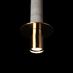 Подвесной светильник с узким цилиндрическим плафоном и золотым металлическим декором Concrete Pipe варинант исполнения - 16 | Loft Concept в Сочи