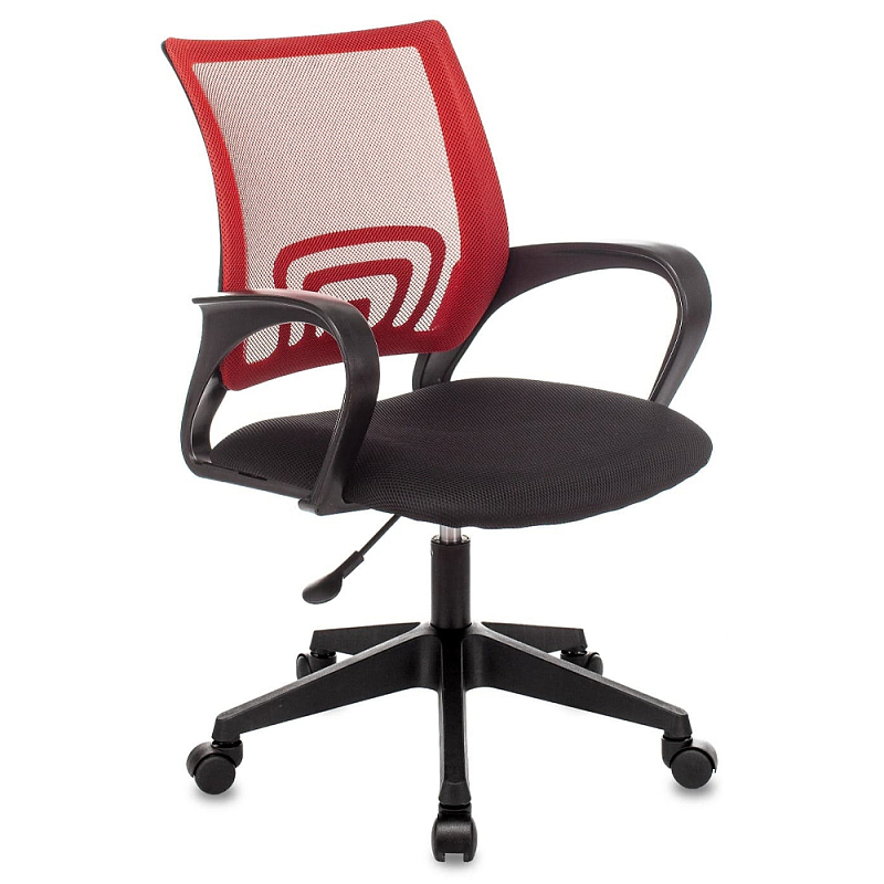 Офисное кресло с основанием из черного пластика Desk chairs Red Черный Красный Офисное кресло с основанием из черного пластика Desk chairs Red Черный Красный в Сочи | Loft Concept
