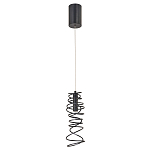 Подвесной светильник светодиодный из металла со спиральным декоративным элементом черный Metal Spiral варинант исполнения - 2 | Loft Concept в Сочи