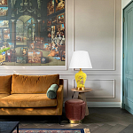 Настольная лампа желтая с изображением птиц Slip Away варинант исполнения - 5 | Loft Concept в Сочи