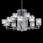 Люстра многоярусная с 15-ю цилиндрическими плафонами из стекла Laurent варинант исполнения - 1 | Loft Concept в Сочи