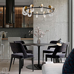 Кольцевая люстра с круглыми стеклянными плафонами в виде колец Olympe Glass Chandelier варинант исполнения - 2 | Loft Concept в Сочи