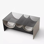 Дизайнерский журнальный стол с полукруглыми полками под столешницей Tiwoberoc варинант исполнения - 1 | Loft Concept в Сочи