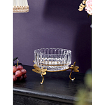 Чаша из прозрачного стекла на бронзовых ножках в виде стрекоз Eden Garden варинант исполнения - 2 | Loft Concept в Сочи