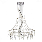 Люстра подвесная из металла с хрустальными прозрачными подвесками Quasar 81 варинант исполнения - 9 | Loft Concept в Сочи