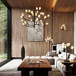 Торшер с плафонами из белых фарфоровых цветов на изогнутых ветвях Floralis варинант исполнения - 2 | Loft Concept в Сочи