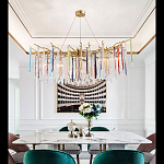 Люстра на подвесе с каркасом из металла и цветными подвесками из стекла Droplet Chandelier варинант исполнения - 4 | Loft Concept в Сочи