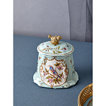 Шкатулка голубого цвета с рисунком и состаренным эффектом Eden Garden варинант исполнения - 3 | Loft Concept в Сочи