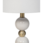 Лампа настольная с каркасом из мраморных шаров и белым абажуром Floor lamp Jewelry варинант исполнения - 2 | Loft Concept в Сочи