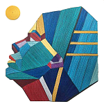 Арт объект на стену из нитей Девушка и Солнце wall panel Girl and Sun варинант исполнения - 2 | Loft Concept в Сочи