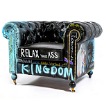 Кресло "Баския и Уорхол" Basquiat Warhol graffiti chair натуральная кожа варинант исполнения - 10 | Loft Concept в Сочи