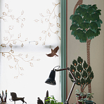 Обои ручная роспись Mughal Trees Original colourway on linen варинант исполнения - 3 | Loft Concept в Сочи