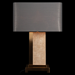 Настольная лампа с основанием из натурального камня c серым прямоугольным абажуром Lapis Tiburtinus варинант исполнения - 2 | Loft Concept в Сочи