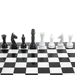 Шахматы классические с черной доской из натурального камня Мрамор Decorative Thematic Chess варинант исполнения - 4 | Loft Concept в Сочи