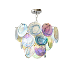 Люстра с каскадом из круглых разноцветных стеклянных дисков Mother of Pearl Iridescence варинант исполнения - 3 | Loft Concept в Сочи