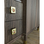 Большой шкаф с витриной Elsa Dreams Walnut варинант исполнения - 4 | Loft Concept в Сочи