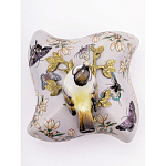 Шкатулка фиолетового цвета с рисунком бабочек и крышкой с фигуркой птицы на ветке Eden Garden варинант исполнения - 3 | Loft Concept в Сочи