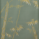 Обои ручная роспись Bamboo Golden on Blue grey dyed silk варинант исполнения - 2 | Loft Concept в Сочи