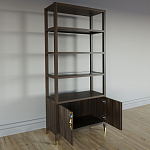 Стеллаж со стеклянными полками Elsa Dreams Walnut варинант исполнения - 3 | Loft Concept в Сочи