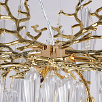 Люстра золотого цвета с декоративными ветками и длинными прозрачными стеклянными подвесами в форме сосулек Droplet Chandelier варинант исполнения - 8 | Loft Concept в Сочи