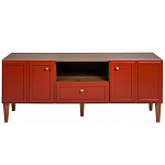 ТВ-тумба красная из массива бука с 2-мя дверками и ящиком Wenge Light варинант исполнения - 2 | Loft Concept в Сочи