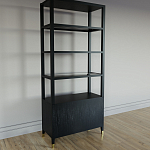 Стеллаж со стеклянными полками Elsa Dreams Black варинант исполнения - 6 | Loft Concept в Сочи