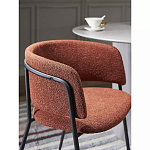 Стул полукруглый мягкий с буклированной обивкой Chair with Boucle Upholstery варинант исполнения - 6 | Loft Concept в Сочи