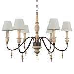 Люстра на металлическом основании с 6-ю белыми тканевыми абажурами Terrain варинант исполнения - 5 | Loft Concept в Сочи