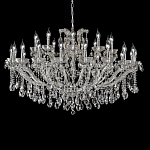 Люстра подвесная двухъярусная с 30-ю лампочками и прозрачными хрустальными подвесками на хромированном основании Crystal lamps варинант исполнения - 1 | Loft Concept в Сочи