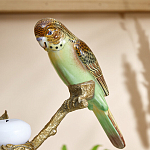 Подсвечник с двумя попугаями из фарфора на бронзовой ветке Eden Garden варинант исполнения - 3 | Loft Concept в Сочи