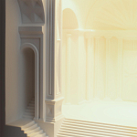 Встраиваемый в стену гипсовый светильник под покраску с арками и рельефными колоннами Antiquity Athena варинант исполнения - 9 | Loft Concept в Сочи