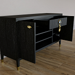 Комод-буфет Elsa Dreams Black с открытыми полками   варинант исполнения - 5 | Loft Concept в Сочи