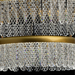 Люстра двухъярусная с золотого цвета и прозрачными подвесками Pettico варинант исполнения - 6 | Loft Concept в Сочи