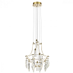 Люстра подвесная из металла с хрустальными подвесками прозрачного цвета Quasar 41 варинант исполнения - 5 | Loft Concept в Сочи