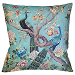 Подушка декоративная с изображением птиц в саду Chinoiserie Garden Two Peacocks Cushion варинант исполнения - 1 | Loft Concept в Сочи