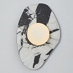 Бра с каменным черно-белым основанием и плафоном из стекла Shaw Marble Lighting варинант исполнения - 1 | Loft Concept в Сочи