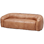 Трехместный диван с кожаной обивкой коричневый Coste Leather Sofa варинант исполнения - 2 | Loft Concept в Сочи