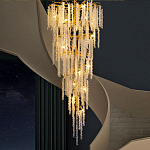 Люстра многоярусная с каркасом из металла и прозрачными подвесками FAIRYTREE Light варинант исполнения - 2 | Loft Concept в Сочи