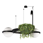 Подвесной светильник с 2-мя шарообразными плафонами и цилиндрическим спотом Light of Еyes варинант исполнения - 4 | Loft Concept в Сочи