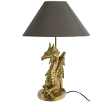 Настольная лампа с абажуром Дракон Golden Dragon Lamp Brown варинант исполнения - 3 | Loft Concept в Сочи