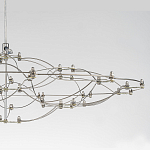 Люстра подвесная с тонкой металлической конструкцией цвета хром Quasar варинант исполнения - 3 | Loft Concept в Сочи