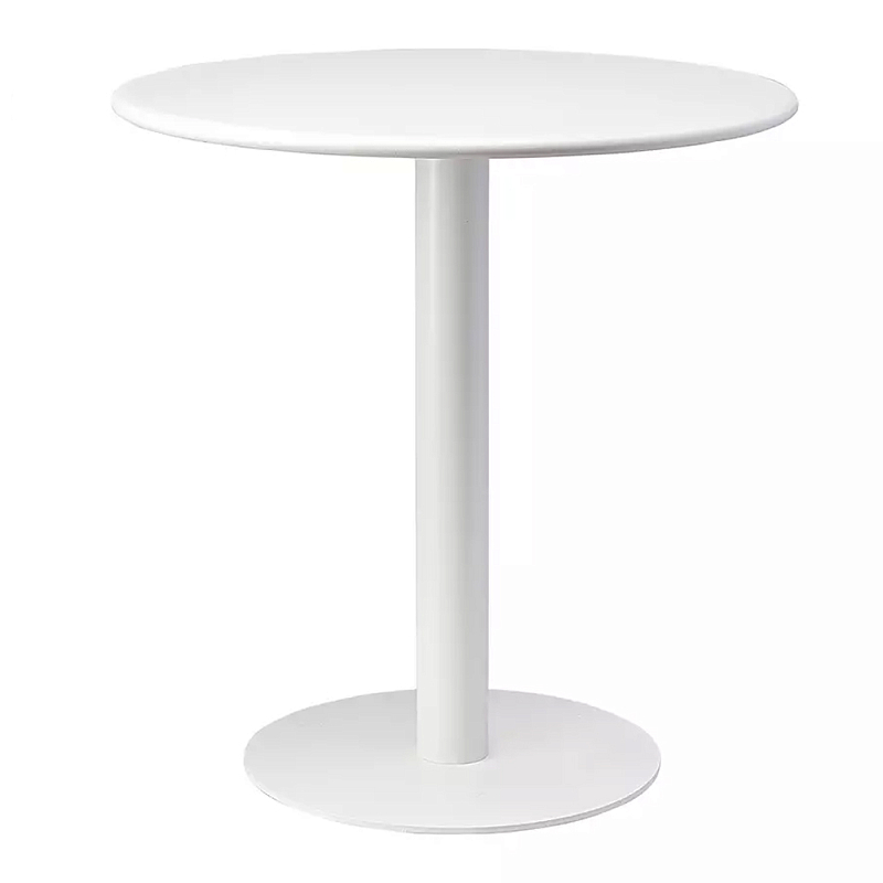 Обеденный стол белый с круглой столешницей White Laconic Table Белый в Сочи | Loft Concept 