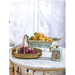 Блюдо прямоугольное из голубого фарфора с ручками и рисунком птиц и цветов Blue Garden варинант исполнения - 5 | Loft Concept в Сочи